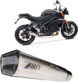 Exhaust Tip Without Sound Certification Stainless Steel Endcap Carbon - Zard Compatible With Triumph Speed Triple 1050 (2011-2013)