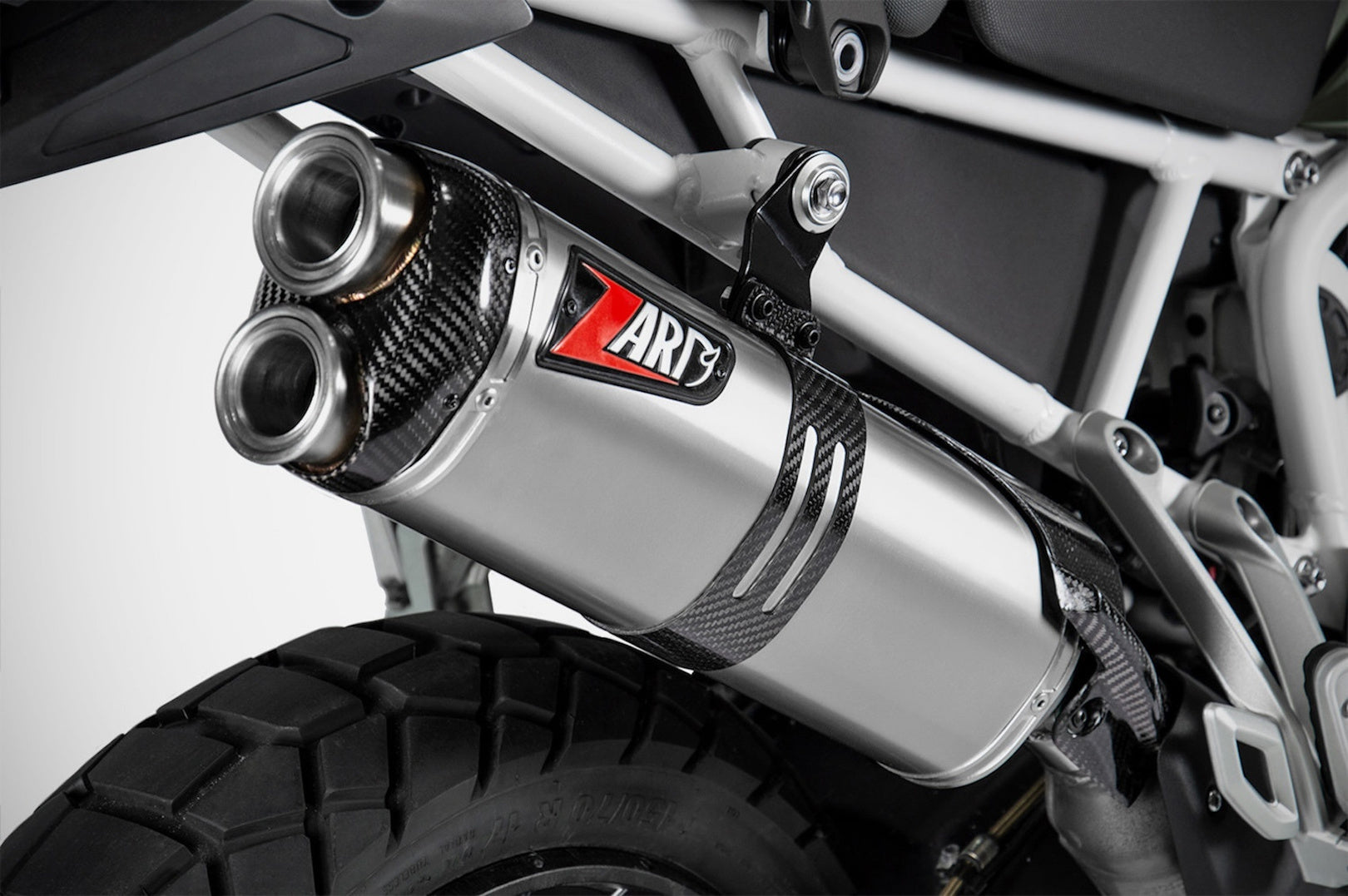 Exhaust Tip Without Sound Certification Stainless Steel Endcap Carbon - Zard Compatible With Triumph Tiger 900 (2020-2023)