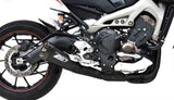Complete Exhaust System Without Catalytic Converter And Without Sound Certification Steel Black Endcap Carbon - Zard Compatible With Yamaha Mt-09 (2013-2016)