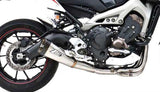 Complete Exhaust System Without Catalytic Converter And Without Sound Certification Stainless Steel Endcap Carbon - Zard Compatible With Yamaha Mt-09 (2013-2016)