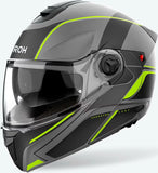 Flip-Up Motorcycle Helmet Airoh Specktre - Specl31 Thermoplastic Hrt Matte Yellow Leaf Size Xs