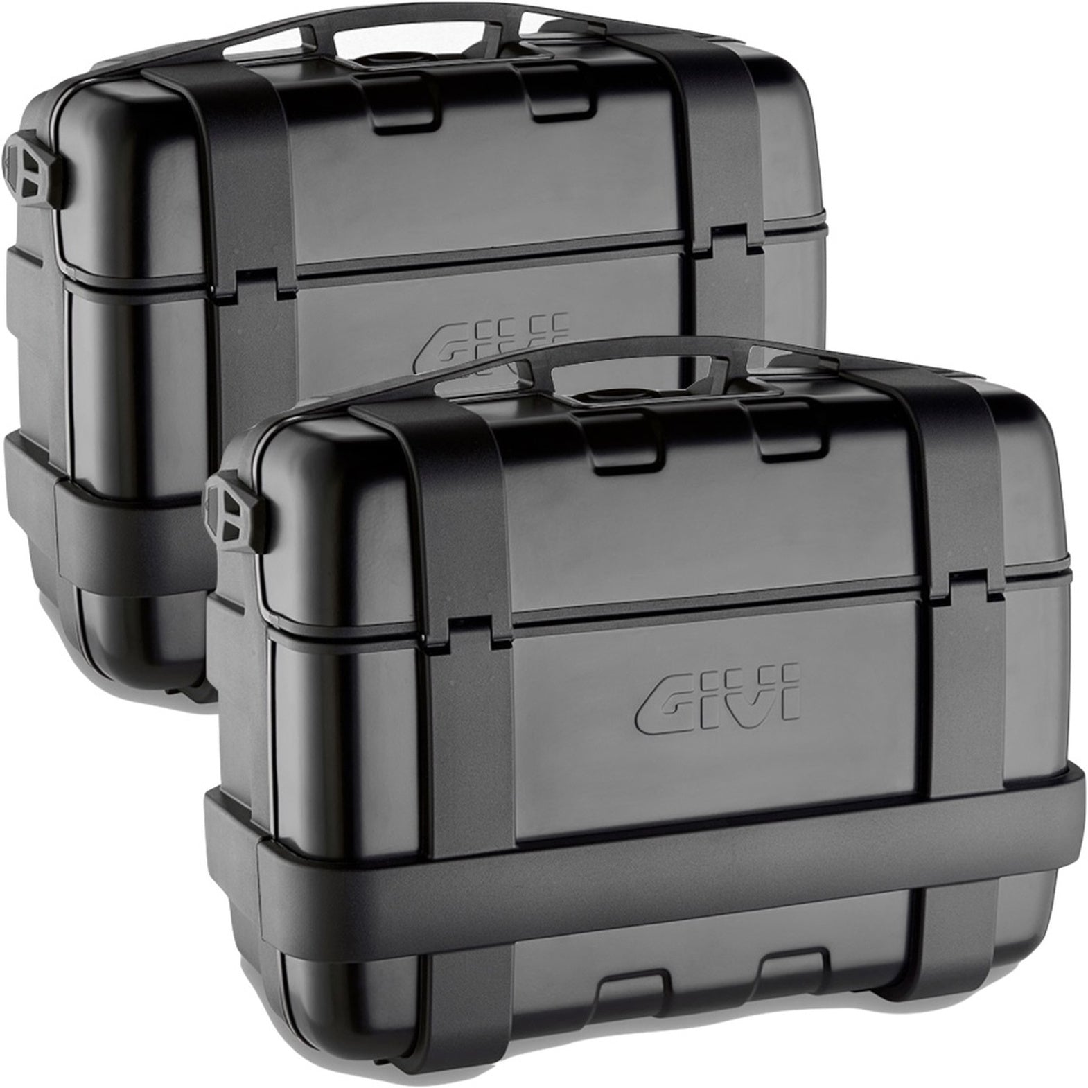 Monokey Trekker Black Side Cases - 66 Lt Trekker Aluminium - Givi Compatible With Moto Guzzi V85 Tt (2019-2023)