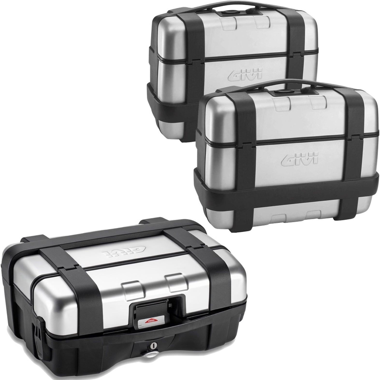 Trekker Top Case + Side Cases - 99 Lt Trekker Aluminium - Givi Compatible With Kawasaki Versys 650 (2015-2021)
