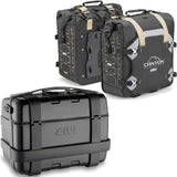 Trekker Canyon Black Top Case + Side Bags - 116 Lt Trekker Canyon Technopolymer - Givi Compatible With Suzuki Gsr 600 (2006-2011)