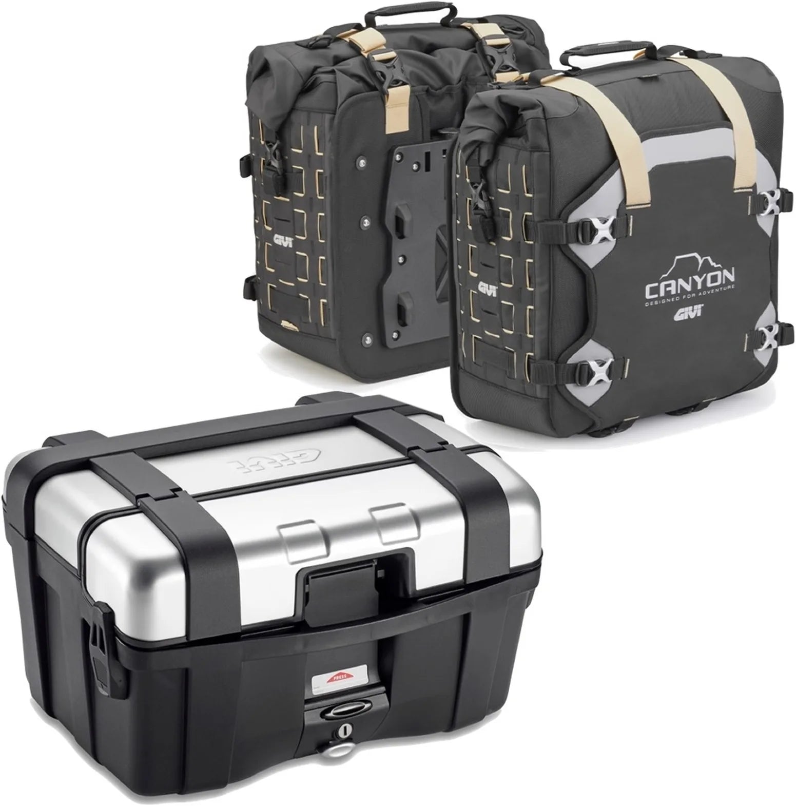 Trekker Canyon Top Case + Side Bags - 116 Lt Trekker Canyon Technopolymer - Givi Compatible With Suzuki Gsr 600 (2006-2011)