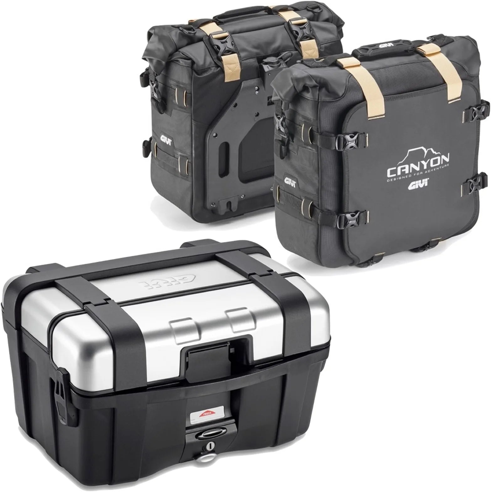 Trekker Canyon Top Case + Side Bags - 96 Lt Trekker Canyon Technopolymer - Givi Compatible With Yamaha Mt-07 (2021-2024)
