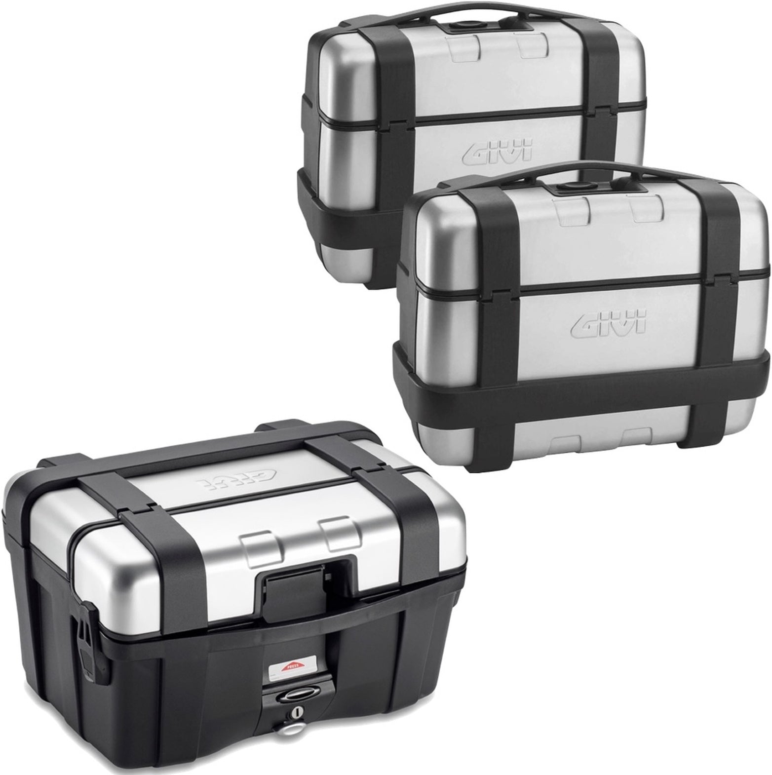 Trekker Top Case + Side Cases - 138 Lt Trekker Aluminium - Givi Compatible With Kawasaki Versys 650 (2015-2021)