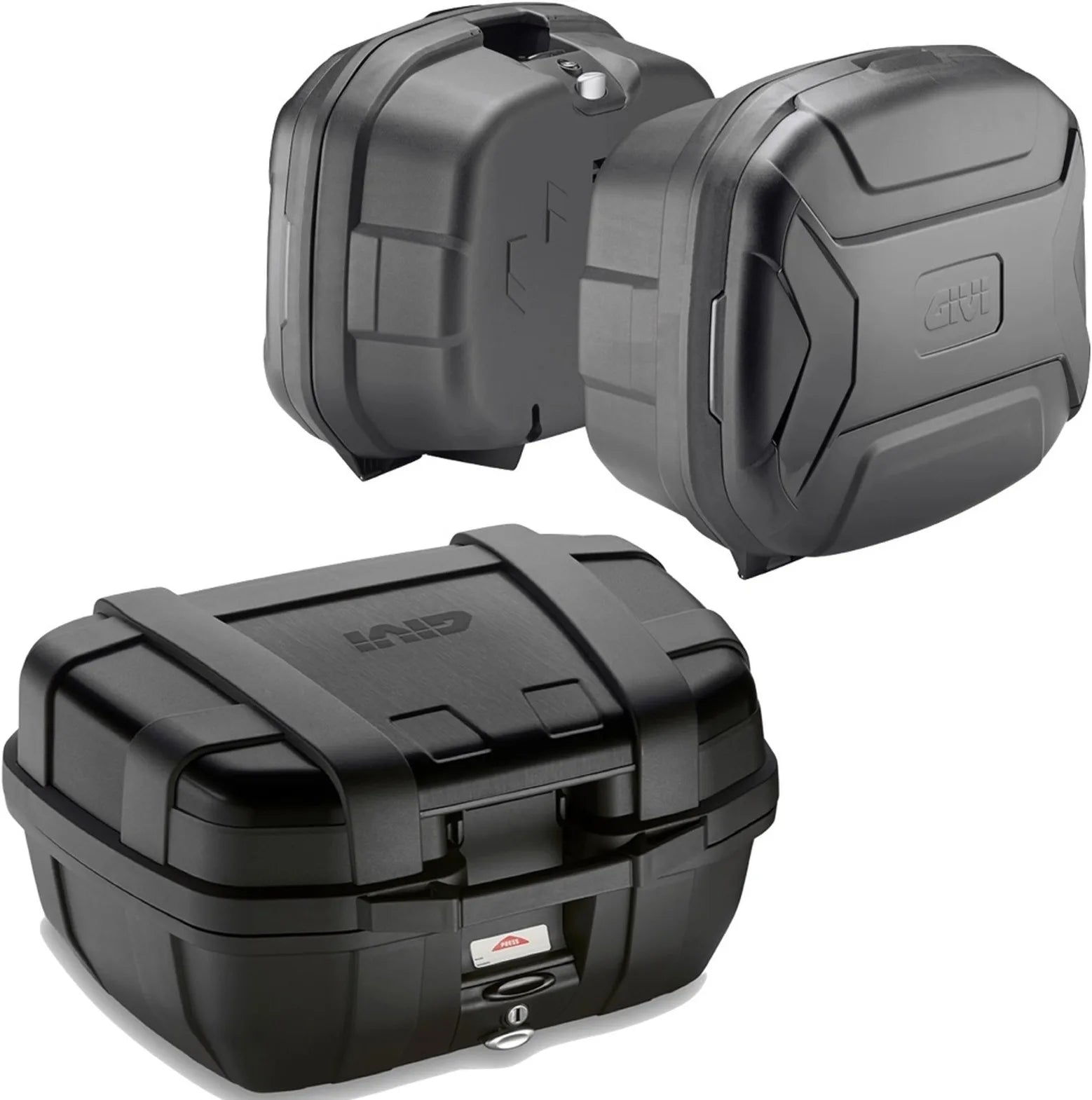 Trekker Lite Black Top Case + Side Cases - 122 Lt Trekker Lite Technopolymer - Givi Compatible With Benelli Trk 702 (2023-2024)