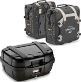 Trekker Canyon Black Top Case + Side Bags - 122 Lt Trekker Canyon Technopolymer - Givi Compatible With Honda Nc 700 X (2012-2013)