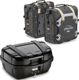 Trekker Canyon Black Top Case + Side Bags - 122 Lt Trekker Canyon Technopolymer - Givi Compatible With Yamaha Fz-6 - Fazer (2004-2006)