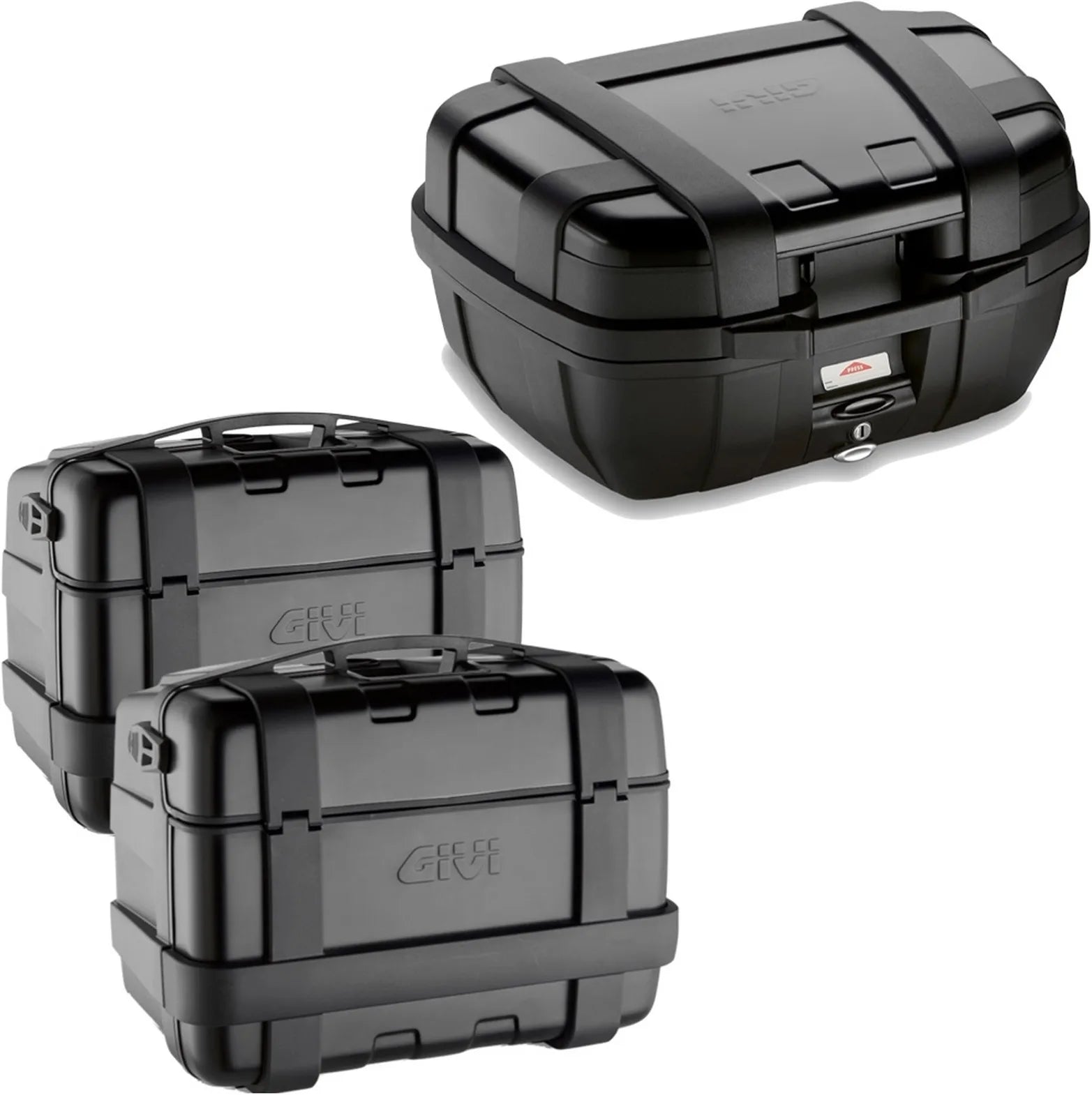 Trekker Black Top Case + Side Cases - 144 Lt Trekker Aluminium - Givi Compatible With Benelli Trk 702 X (2023-2024)