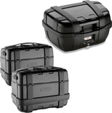 Trekker Black Top Case + Side Cases - 144 Lt Trekker Aluminium - Givi Compatible With Honda Crf 1000 L Africa Twin Adventure Sports (2018-2019)