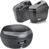 Black Tech Top Case + Side Cases - 84 Lt Technopolymer - Givi Compatible With Kawasaki Versys 650 (2006-2009)
