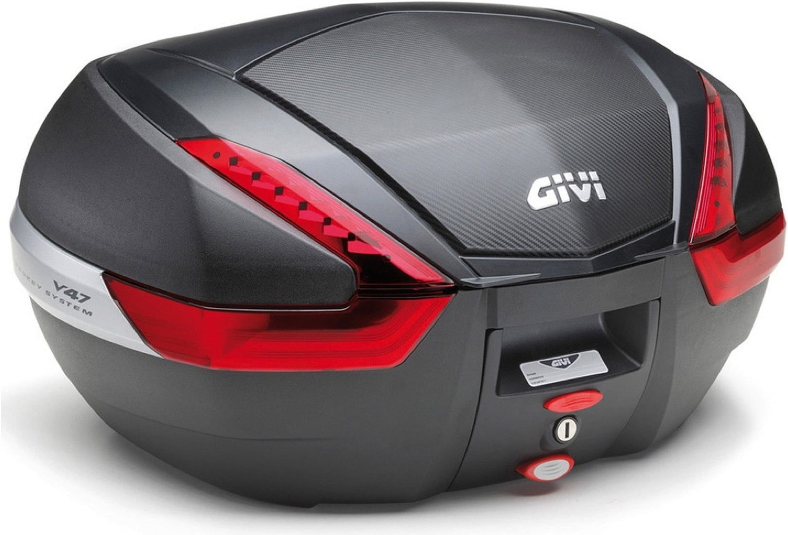 Monokey Carbon Look Top Case - 47 Lt Technopolymer - Givi Compatible With Kove Moto 510 X (2024)
