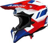 Off-Road Motorcycle Helmet Airoh Wraaap - Wrav55 Thermoplastic Hrt Red Blue Gloss Vision Size S