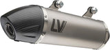 Exhaust Tip Without Sound Certification Lv-X Evo Stainless Steel Carbon Fiber End Cap - Leovince Compatible With Kawasaki Klr 650 (1997-2022)