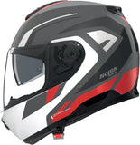 Flip-Up Travelling Motorcycle Helmet Nolan N100-6 Lava Grey / White / Red Cinetico 361 Size Xxl