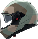 Flip-Up Travelling Motorcycle Helmet Nolan N120-1 Grey Green / Brown / Sand Omocromo 352 Size Xs