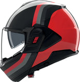 Flip-Up Travelling Motorcycle Helmet Nolan N120-1 Black / Red / Grey Lineo 351 Size Xxxl