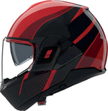 Flip-Up Travelling Motorcycle Helmet Nolan N120-1 Red / Black / Visceral Red Fluente 360 Size L