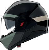 Flip-Up Travelling Motorcycle Helmet Nolan N120-1 Black / Anthracite / Grey Green / Ivory Blocco 358 Size L