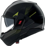 Flip-Up Travelling Motorcycle Helmet Nolan N120-1 Lava Grey / Black / Impulse Green Ciclone 362 Size Xxxl