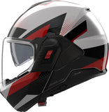 Flip-Up Travelling Motorcycle Helmet Nolan N120-1 White / Black / Red Ciclone 363 Size Xxl