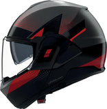 Flip-Up Travelling Motorcycle Helmet Nolan N120-1 Lava Grey / Black / Red Ciclone 364 Size Xxxl