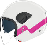 Urban Commuting Motorcycle Helmet Nolan N20-2 Visor White / Fuchsia Zefiro 342 Size Xxl