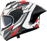 Full-Face Speeding Motorcycle Helmet Nolan N60-6 Sport White / Black / Red Corsa 356 Size M