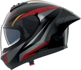 Full-Face Speeding Motorcycle Helmet Nolan N60-6 Sport Black / Red / Anthracite / Gold Lesmo 353 Size S