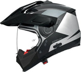 Flip-Up Travelling Motorcycle Helmet Nolan N70-2 X 06 White / Black / Grey Turbine 349 Size S