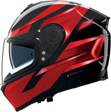 Full-Face Speeding Motorcycle Helmet Nolan N80-8 Black / Red Chrome Fervo 355 Size L