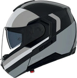 Flip-Up Travelling Motorcycle Helmet Nolan N90-3 06 Black / Silver / White Roboto 348 Size Xxl
