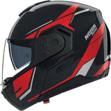 Flip-Up Travelling Motorcycle Helmet Nolan N90-3 06 Black / Red / White Sincrono 350 Size Xl