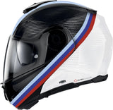 Flip-Up Travelling Motorcycle Helmet Nolan X-1005 Ultra Carbon Carbon / White / Red / Blue Gemini 349 Size Xs