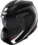 Flip-Up Travelling Motorcycle Helmet Nolan N100-6 Black / Silver / Red Radiante 357 Size M