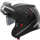Flip-Up Travelling Motorcycle Helmet Nolan N100-6 Black / Silver / Red Radiante 357 Size Xxxl