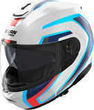 Flip-Up Travelling Motorcycle Helmet Nolan N100-6 Weiß / Blau / Rot Radiante 358 Size M