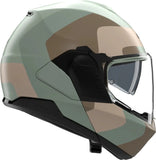 Flip-Up Travelling Motorcycle Helmet Nolan N120-1 Grey Green / Brown / Sand Omocromo 352 Size M