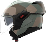 Flip-Up Travelling Motorcycle Helmet Nolan N120-1 Grey Green / Brown / Sand Omocromo 352 Size Xs