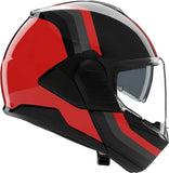 Flip-Up Travelling Motorcycle Helmet Nolan N120-1 Black / Red / Grey Lineo 351 Size S
