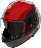 Flip-Up Travelling Motorcycle Helmet Nolan N120-1 Red / Black / Visceral Red Fluente 360 Size Xs