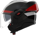 Flip-Up Travelling Motorcycle Helmet Nolan N120-1 Black / Anthracite / Red / White Blocco 357 Size Xs