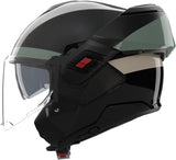 Flip-Up Travelling Motorcycle Helmet Nolan N120-1 Black / Anthracite / Grey Green / Ivory Blocco 358 Size Xs