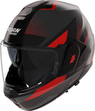 Flip-Up Travelling Motorcycle Helmet Nolan N120-1 Lava Grey / Black / Red Ciclone 364 Size Xs
