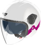 Urban Commuting Motorcycle Helmet Nolan N20-2 Visor White / Fuchsia Zefiro 342 Size Xl