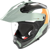 Flip-Up Travelling Motorcycle Helmet Nolan N70-2 X 06 Black / Grey Green / White / Orange Selvado 348 Size Xl