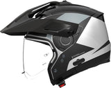 Flip-Up Travelling Motorcycle Helmet Nolan N70-2 X 06 White / Black / Grey Turbine 349 Size Xl