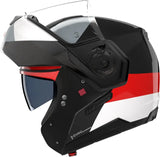 Flip-Up Travelling Motorcycle Helmet Nolan N90-3 06 Black / Red / Anthracite / White Blocco 353 Size Xs